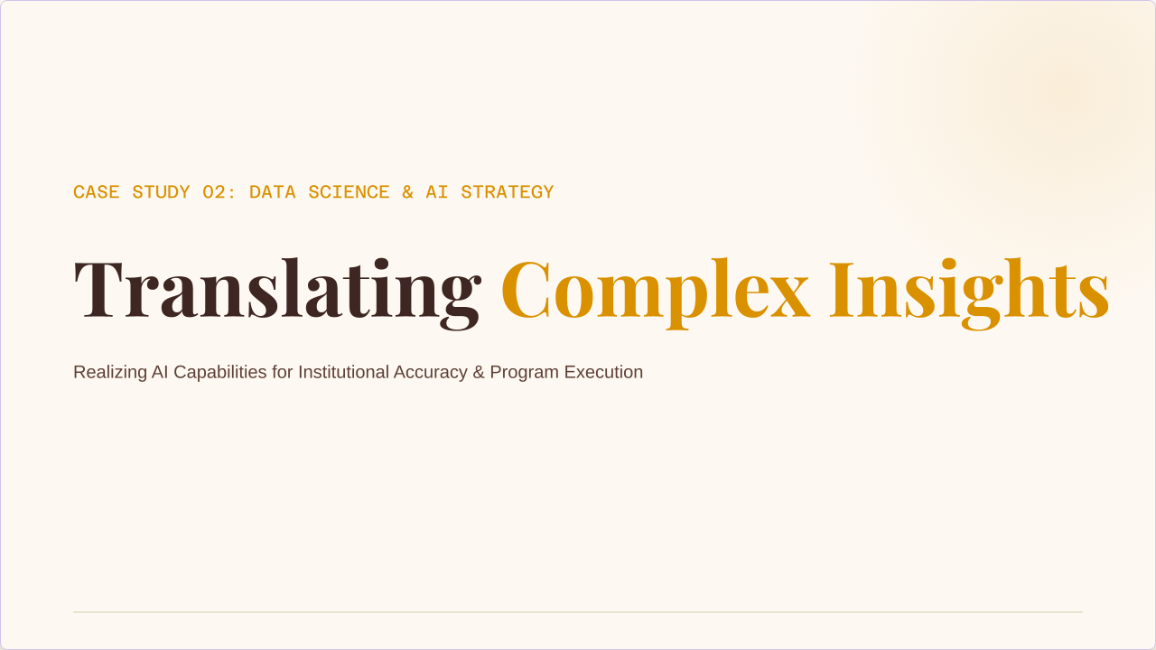 Case Study 2: Translating Complex Insights