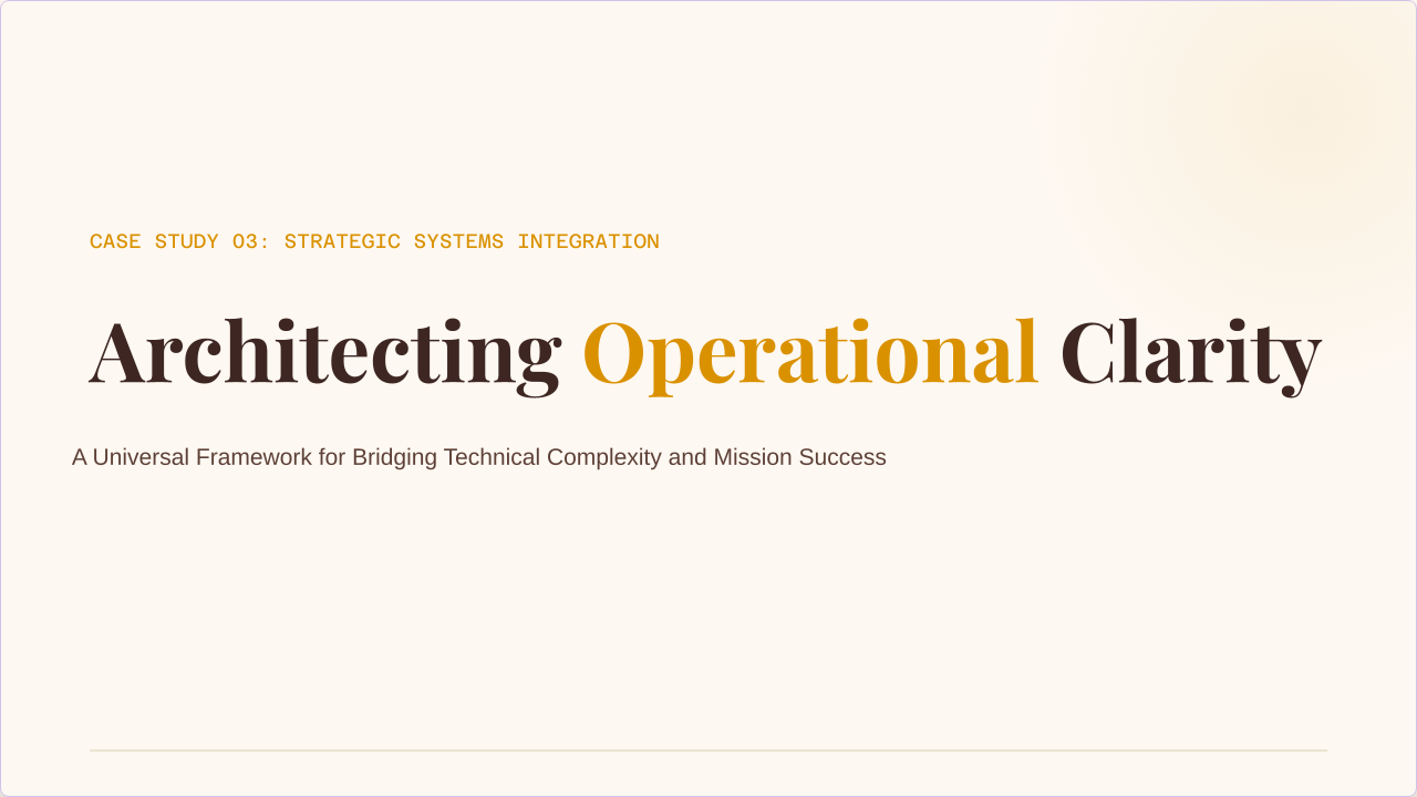 Case Study 3: Architecting Operational Clarity